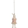 Clayre & Eef 6PR4988 Pendentif décoratif Lapin 4x4x10 cm blanc rose