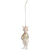 Clayre & Eef 6PR4989 Pendentif décoratif Lapin 4x4x10 cm blanc vert