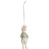 Clayre & Eef 6PR4989 Pendentif décoratif Lapin 4x4x10 cm blanc vert