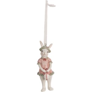 Clayre & Eef 6PR4990 Suspension Lapin blanc rose...