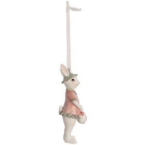 Clayre & Eef 6PR4990 Suspension Lapin blanc rose...