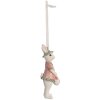 Clayre & Eef 6PR4990 Suspension Lapin blanc rose Déco 4x4x10 cm