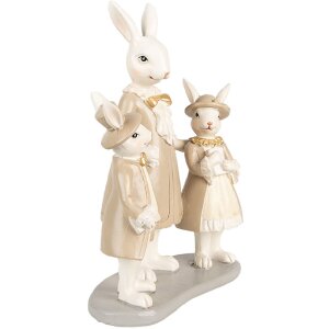 Clayre & Eef 6PR4994 Lapin Déco Blanc Marron 16x8x21 cm