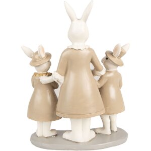 Clayre & Eef 6PR4994 Lapin Déco Blanc Marron 16x8x21 cm