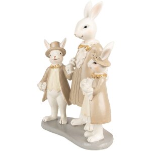 Clayre & Eef 6PR4994 Lapin Déco Blanc Marron 16x8x21 cm