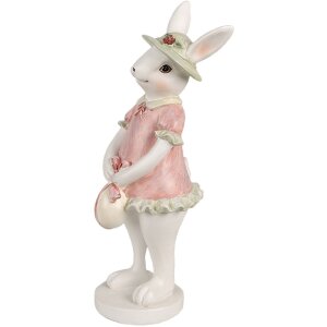 Clayre & Eef 6PR4999 Décor Lapin blanc rose 9x9x26 cm