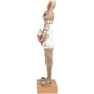 Clayre & Eef 6PR5000 Lapin déco Marron Beige 7x7x28 cm