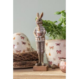 Clayre & Eef 6PR5000 Lapin déco Marron Beige 7x7x28 cm