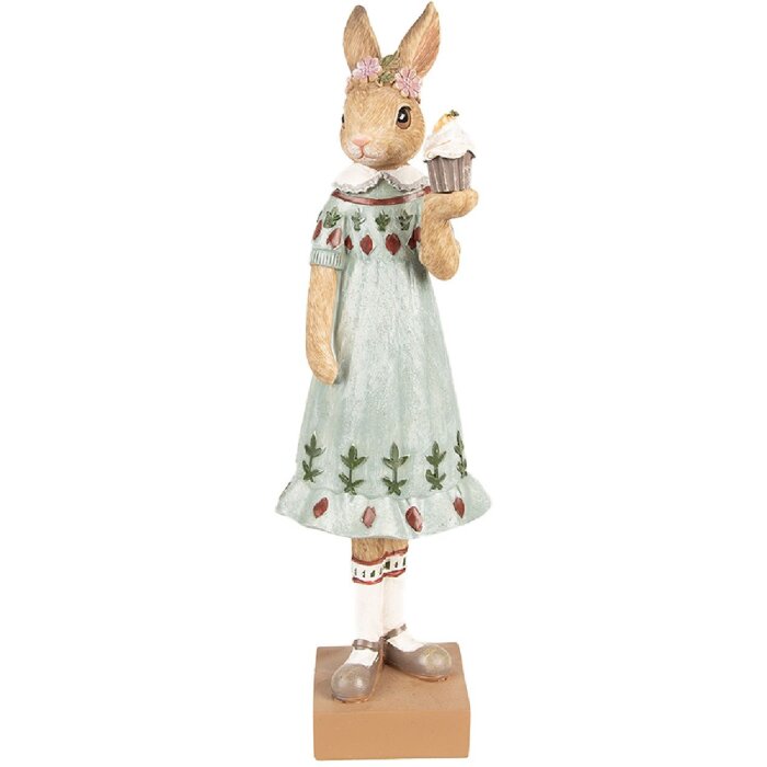 Clayre & Eef 6PR5002 Lapin Déco 9x8x28cm Brun Vert