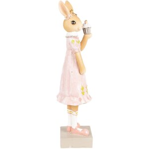 Clayre & Eef 6PR5003 Lapin décoratif 9x8x28 cm en brun rose