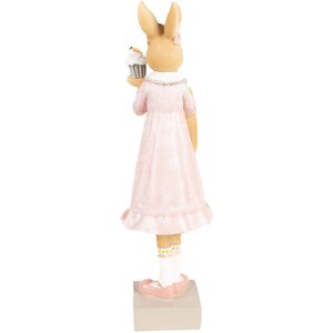 Clayre & Eef 6PR5003 Lapin décoratif 9x8x28 cm en brun rose