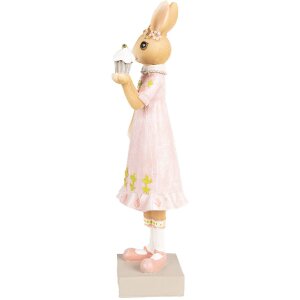 Clayre & Eef 6PR5003 Lapin décoratif 9x8x28 cm en brun rose