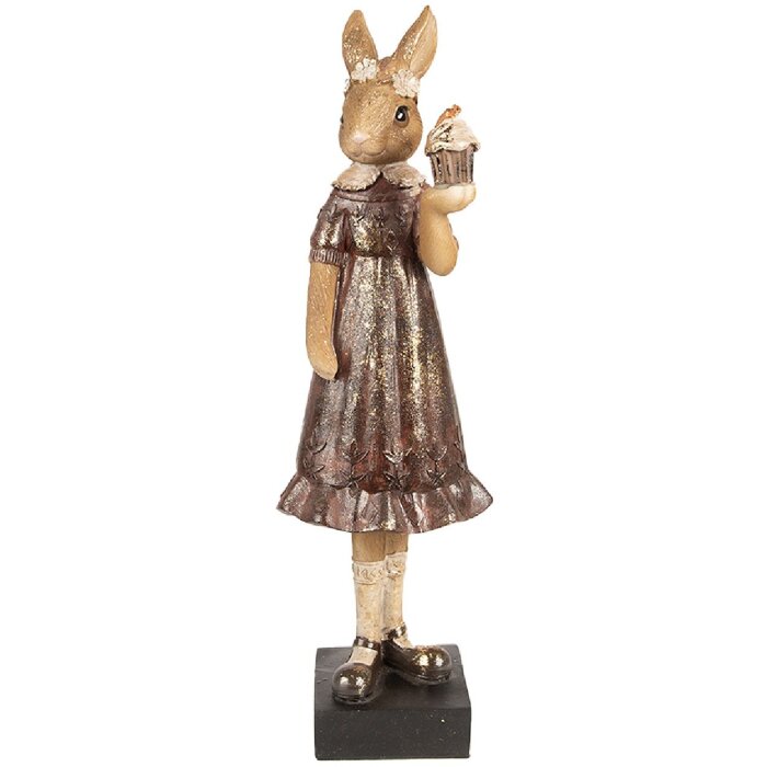 Clayre & Eef 6PR5004 Lapin décoratif 9x8x28 cm en brun