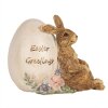 Clayre & Eef 6PR5006 Lapin décoratif avec œuf 12x7x9cm brun