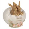 Clayre & Eef 6PR5007 Lapin décoratif avec œuf 11x9x11 cm Brun