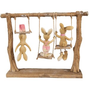 Clayre & Eef 6PR5010 Lapin décoratif 26x6x20 cm Brun Beige