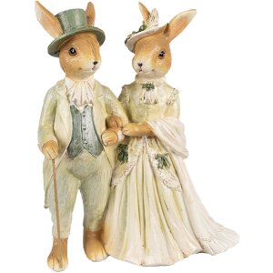 Clayre & Eef 6PR5019 Lapin décoratif brun vert...