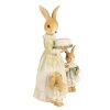 Clayre & Eef 6PR5021 Lapin décoratif 13x10x21cm en brun & vert