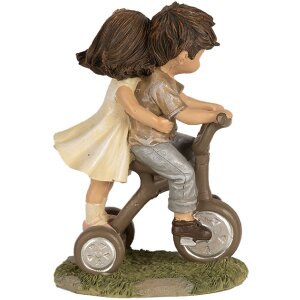 Clayre & Eef 6PR5027 Décoration Enfants sur un vélo 10x6x14 cm Marron