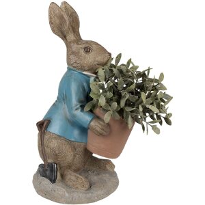 Clayre & Eef 6PR5038 Lapin décoratif brun bleu 26x21x46 cm