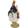 Clayre & Eef 6PR5039 Figurine décorative Poule avec lapin 20x16x35 cm brun blanc noir