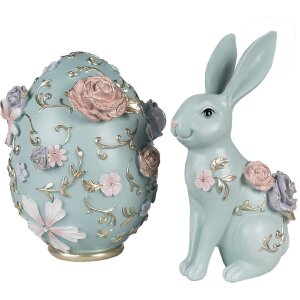 Clayre & Eef 6PR5042 Décoration Lapin 16x11x28 cm bleu