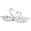 Clayre & Eef 6PR5055 Décoration cygne 32x14x22cm blanc marron