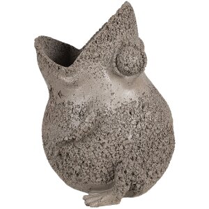 Clayre & Eef 6PR5060 Pot de fleurs décoratif Grenouille 26x25x32 cm Gris