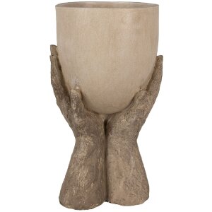 Clayre & Eef 6PR5061 Décoration Pot de fleurs 22x19x37 cm Beige