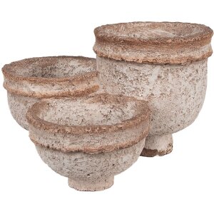 Clayre & Eef 6PR5062 Pot de fleurs Beige 27x29x17 cm Décoration pour la maison