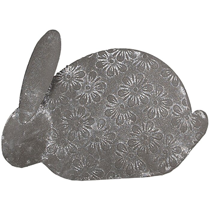 Clayre & Eef 6Y5561 Lapin déco Gris Fer 16x4x11 cm style rustique