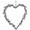 Clayre & Eef 6Y5562 Coeur Suspension Décoration 20x1x20 cm Gris