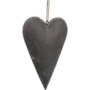 Clayre & Eef 6Y5569M Coeur Décoratif 15x2x10 cm Gris