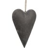 Clayre & Eef 6Y5569M Coeur Décoratif 15x2x10 cm Gris