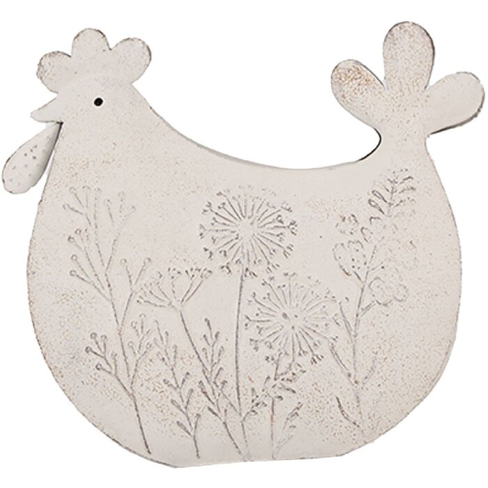 Clayre & Eef 6Y5579 Déco Poulet 15x6x14 cm Blanc - Charme champêtre