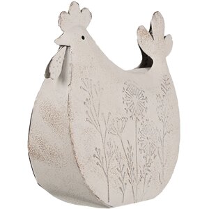 Clayre & Eef 6Y5579 Déco Poulet 15x6x14 cm Blanc - Charme champêtre