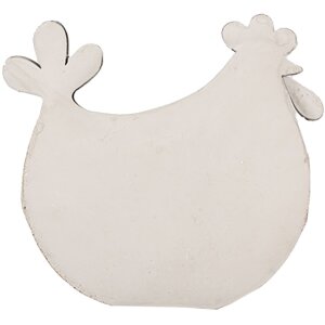 Clayre & Eef 6Y5579 Déco Poulet 15x6x14 cm Blanc - Charme champêtre