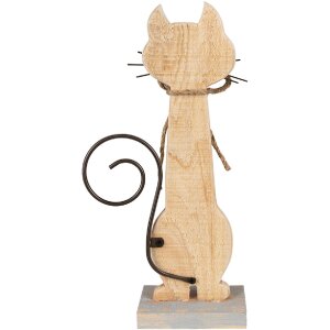 Clayre & Eef 6Y5594 Décoration Chat 21x8x38 cm Blanc