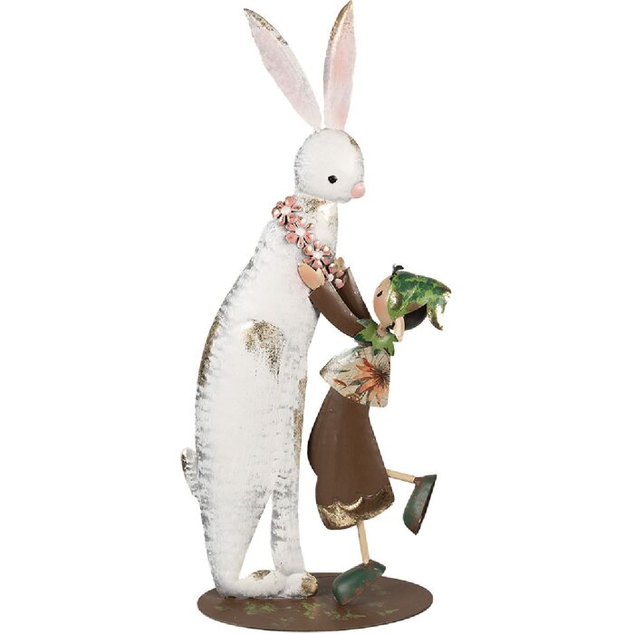 Clayre & Eef 6Y5597 Lapin décoratif blanc 25x13x57 cm