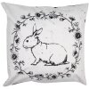 Clayre & Eef DR23 Housse de coussin blanc noir 45x45 cm