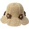 Juleeze JZH001 Chapeau pour enfants Beige Application florale One Size Protection solaire