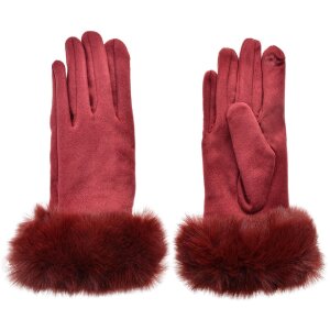 Juleeze JZGL0079BU Gants femme bordeaux bordés de...