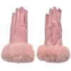 Juleeze JZGL0079P Gants Femme Fourrure Rose Taille Unique