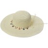 Juleeze JZHA0104 Chapeau de plage orné de perles ton naturel taille unique