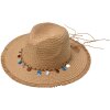 Juleeze JZHA0113 Chapeau de paille Décor perles Naturel Taille unique