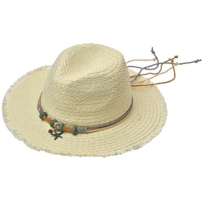 Juleeze JZHA0115 Chapeau dété avec cordon Beige Taille Unique