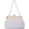 Juleeze JZWA0189W Sac de soirée Blanc Porte-chaîne Or 80x50mm