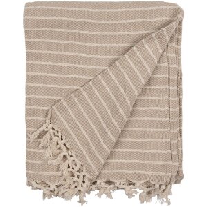 Clayre & Eef KT060.132 Plaid à rayures beige...