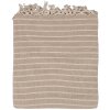 Clayre & Eef KT060.132 Plaid à rayures beige 125x150cm