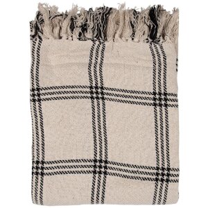 Clayre & Eef KT060.134 Plaid jeté beige noir...